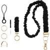 Scrunchie Lanyard for Id Badges Cute Wrist and Neck Lanyard Set Stretchy Lanyards for Teachers Retractable Scrunchie Keychain Holder Women Men