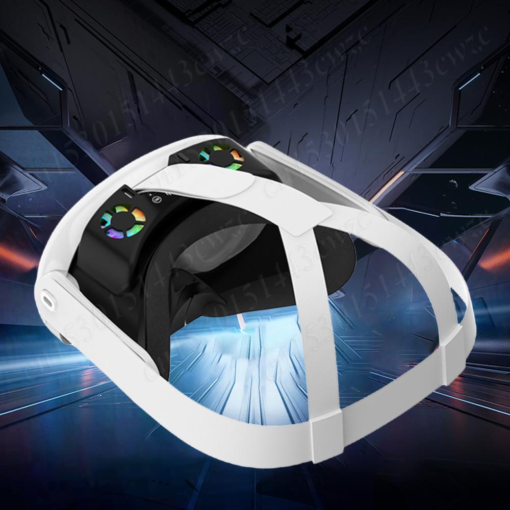 VR Cooling Fan Face Cover Facial Interface Radiator Rechargeable with Anti-Leakage Nose Pad for Meta Quest 3 Accessories