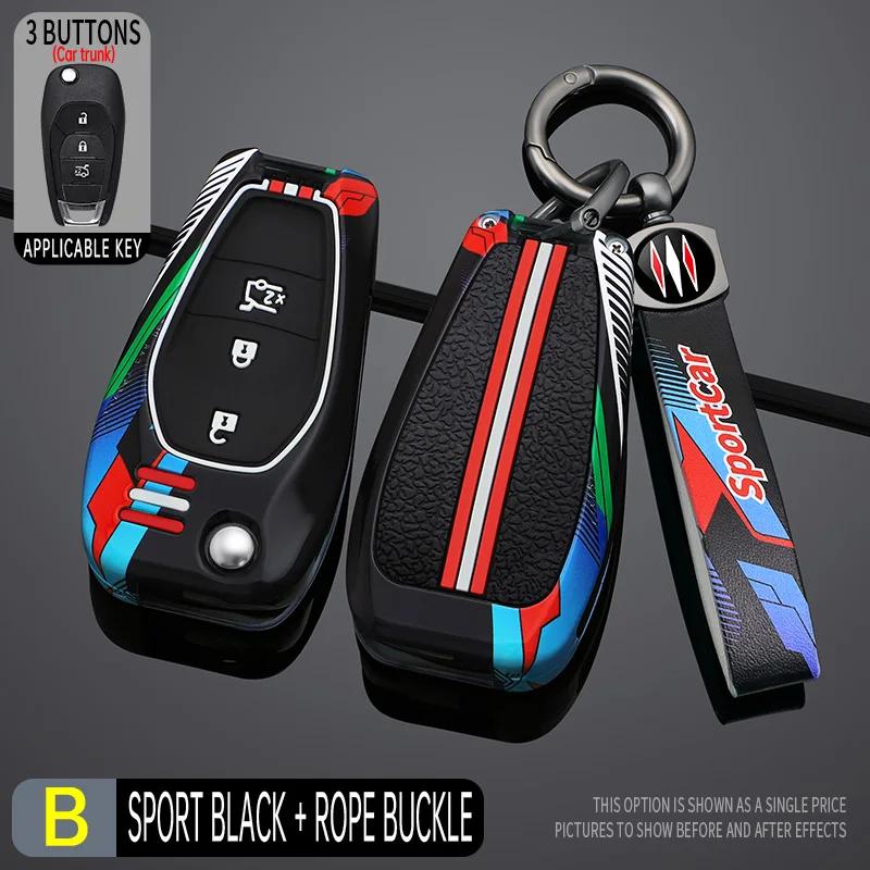 Styling Mouldings Zinc Alloy+Silicone Full  Car Key Case Cover for Chevrolet Cruze Cross Cobalt Captiva Spark Sonic Aveo Tracker