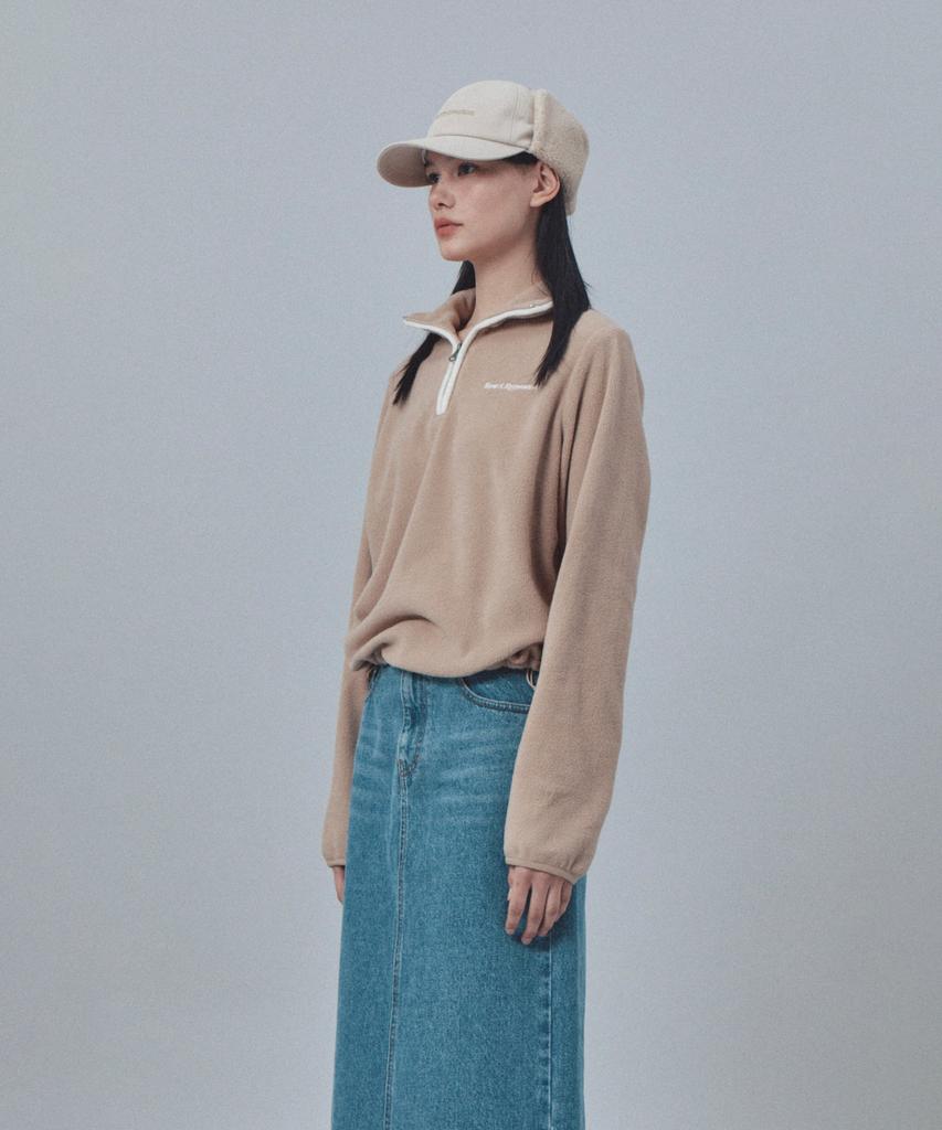 REST&RECREATION Fleece Half Zip-Up - Beige