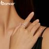 BAMOER Full Eternity Moissanite Ring Lab Diamond Engagement Band for Women 925 Sterling Silver Anniversary Fine Jewelry Gift