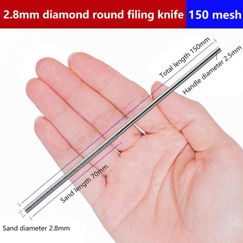 For Jade Alloy Guitar Strings Diy Assorted File Diamond Cylindrical File Dia 1/1.2/1.5/1.7/2.2/2.8/3.3/4/5/6Mm Grinding Tool