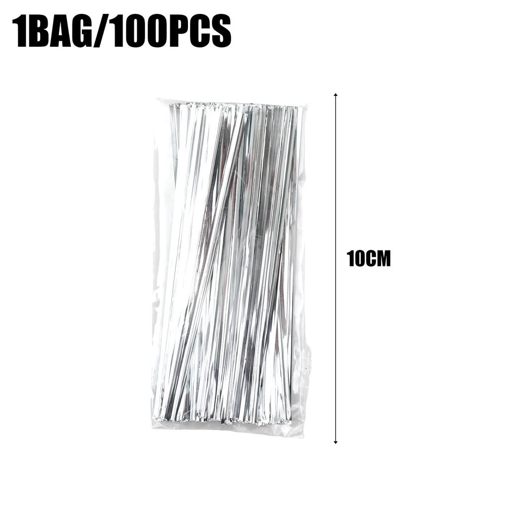 Reusable Metal Twist Ties Gold Silver Crafts Binding Wire for Candy Treat Bags Party Gifts Wrapping Ribbon Tie Plant Flower Ties