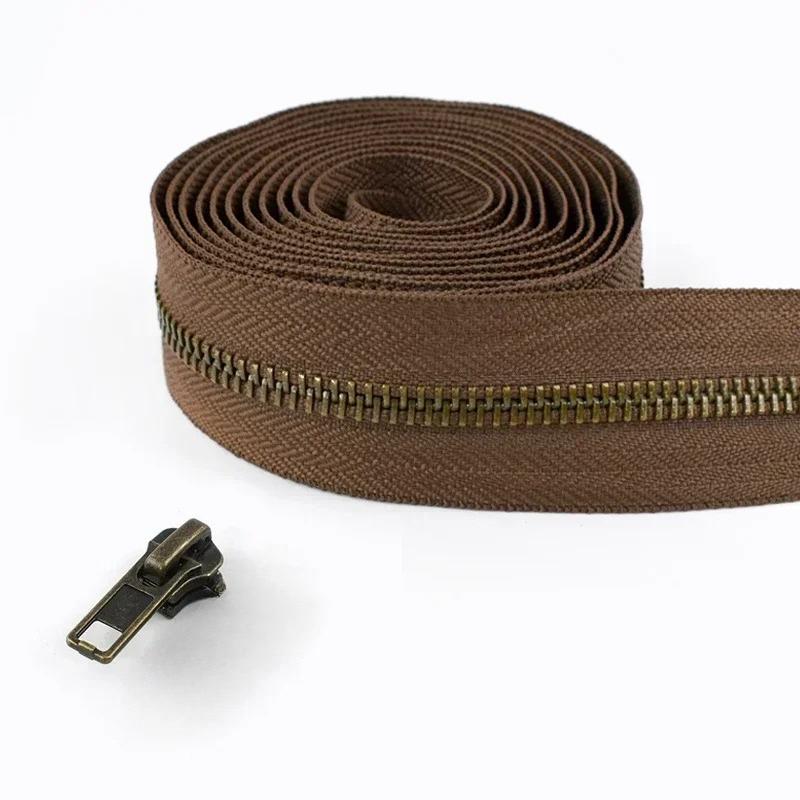 1/2/3/5M Meetee 5# Rollen-Metallreißverschlüsse mit Schiebern Tasche Schuhe Jacke Dekor Verschluss Reißverschluss nach Metern DIY Reparatur Nähzubehör