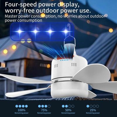 Tent Ceiling Fan For Camping Outdoor Gazebo Fan With Light And Remote Control Adjustable Speed Cooling Device For Outdoor