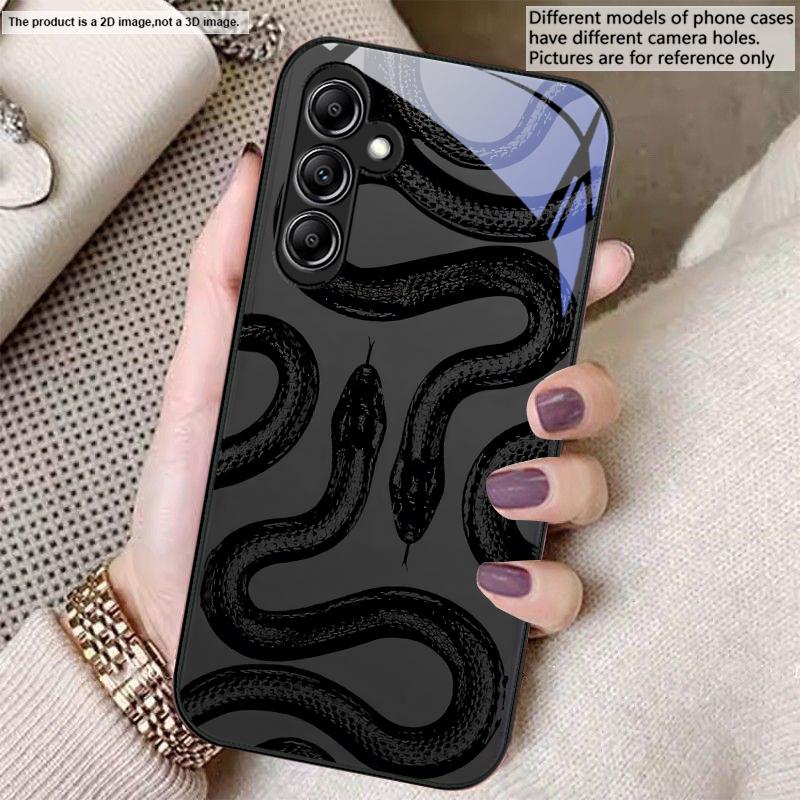 Black green king snake For Samsung A 20 30 22 23 24 25 26 31 32 33 34 35 42 50 51 52 53 54 55 56 70 71 72 73 glass phone case