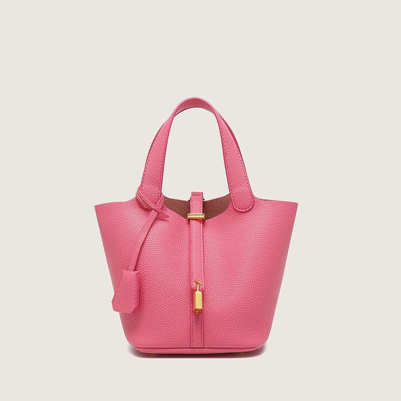 

High-end Women s Bucket Bag Versatile Classic Basket Bag for Women2025New Handbag рожевий