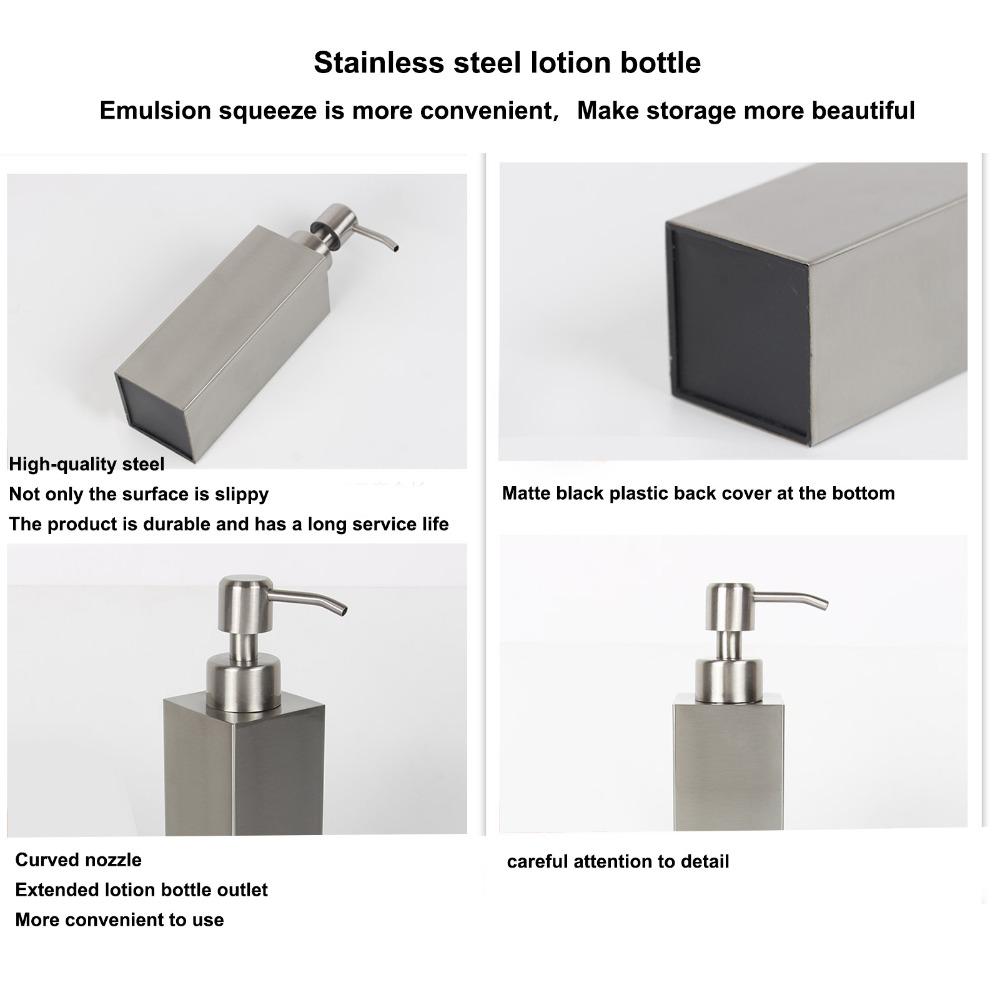 304 Stainless Steel Lotion Bottle Silver Liquid Soap Dispenser Shopping Mall Hotel