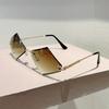 Rimless Lozenge Sunglasses  New In Stylish Gradient Sun Glasses Men Women Trendy Vintage Brand Design Casual Shades
