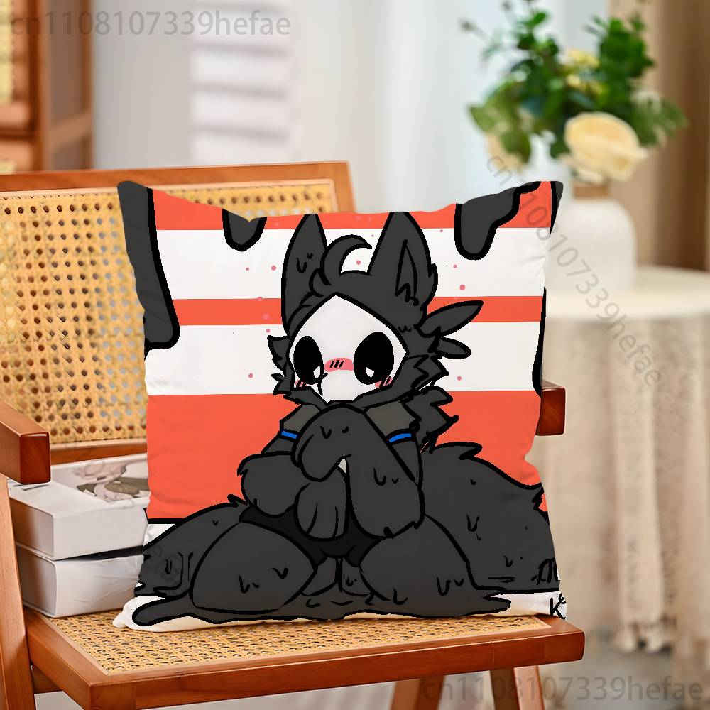 

Cute Changed Furry Funny Pillow Case Antidustmite Pillowcase Invisible Zipper Silky Short Plush Sofa Cushion Cover 30x30cm