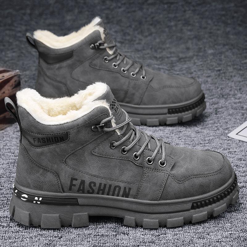Snow Boots Men's Winter 2025 New Velvet Thickened Cotton Boots Cold-proof Men's Shoes Warm Cotton Shoes Men's Martin Boots