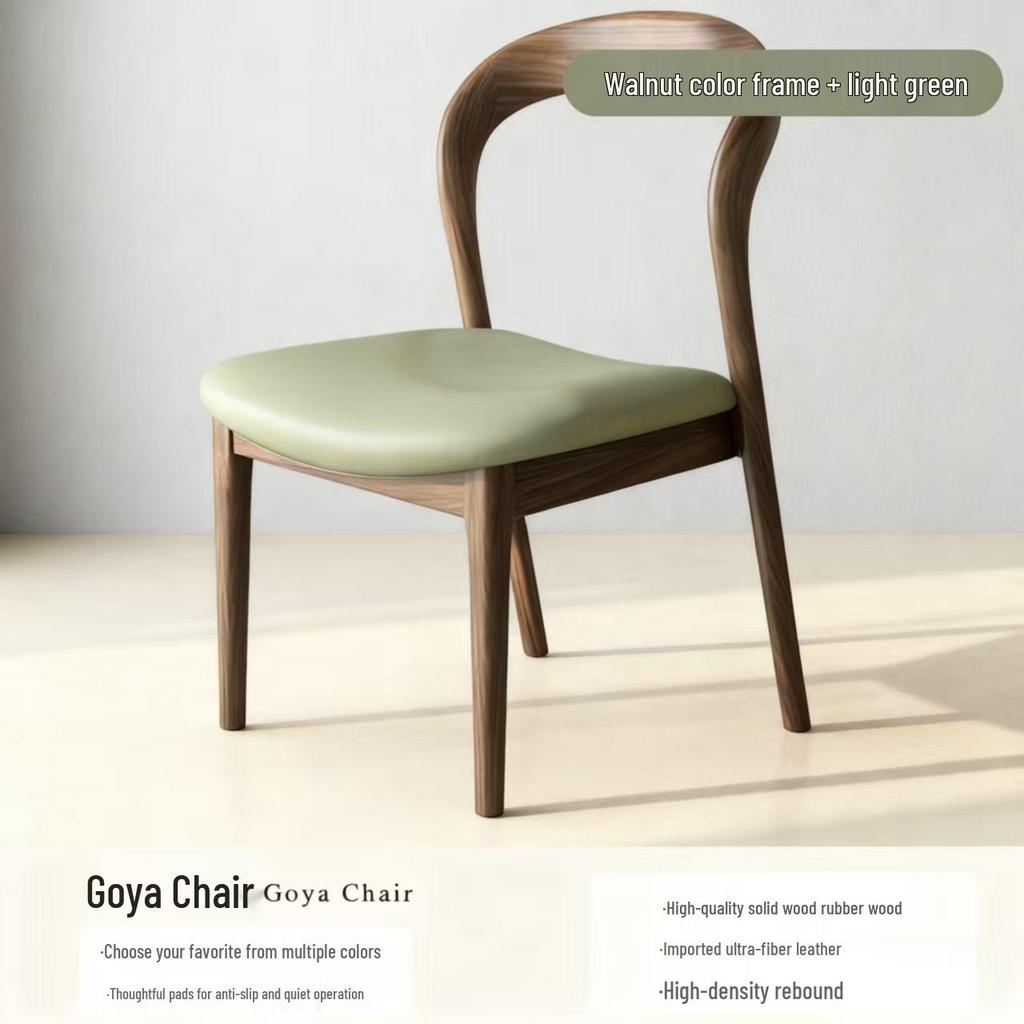 Solid Wood Vintage Modern Minimalist Dining Chair with Backrest for Home, Hotel, or Restaurant