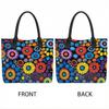  Colorful Floral Print Women Tote Bag Casual Large Capacity Shoulder Handbag for Daily Use