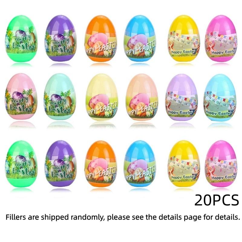 Œufs de Pâques torsadés colorés avec figurines de lapin Œufs surprises Jouets pour enfants Fête de chasse aux œufs de Pâques Cadeaux de fête Remplisseurs de panier