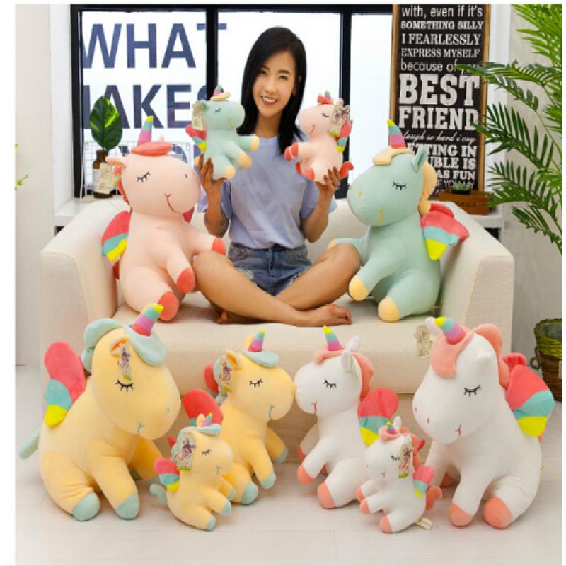 25CM Neue Weiche Nette Regenbogen Stil Einhorn Spielzeug Plüsch Spielzeug Tiere Pferd Kinder Spielzeug Baby Puppen