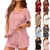 Жіночий модний вільний топ з коротким рукавом + шорти Повсякденний комплект з двох предметів