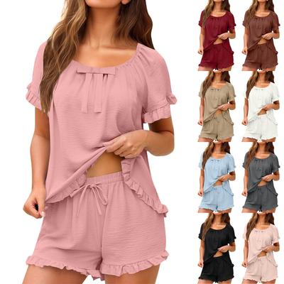 Women's Fashionable Loose-Fit Short-Sleeve Top + Shorts Casual Two-Piece Set