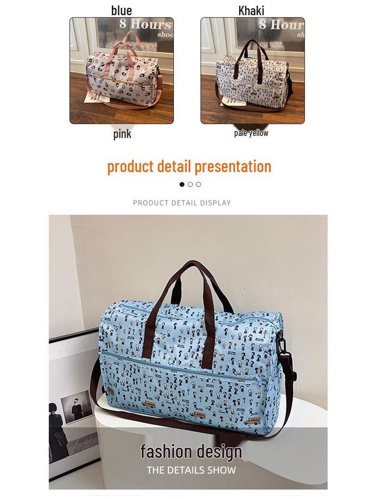Large Capacity Lightweight Foldable Water-Resistant Cartoon Travel Duffle Handbag