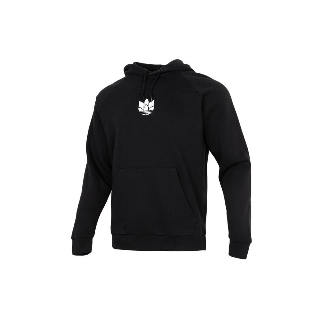 Adidas Originals 3D Trefoil Hoodie With Fleece Lining and Logo Print Men Hoodie Black GN3555