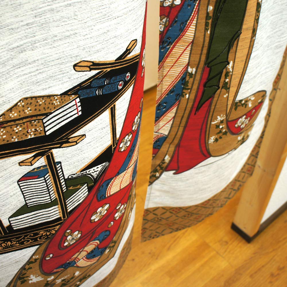 Noren Kobo Traditional 85cm Wide x 150cm Mohair 3027 Noren, Ukiyo-e Japanese-style Tapestry, Half-length Curtain, Design, Long, Fabric,