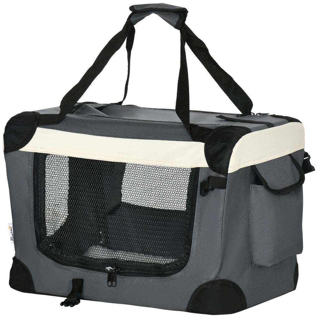 51cm Foldable Pet Carrier, with Cushion, for Mini Dogs and Cats - Grey