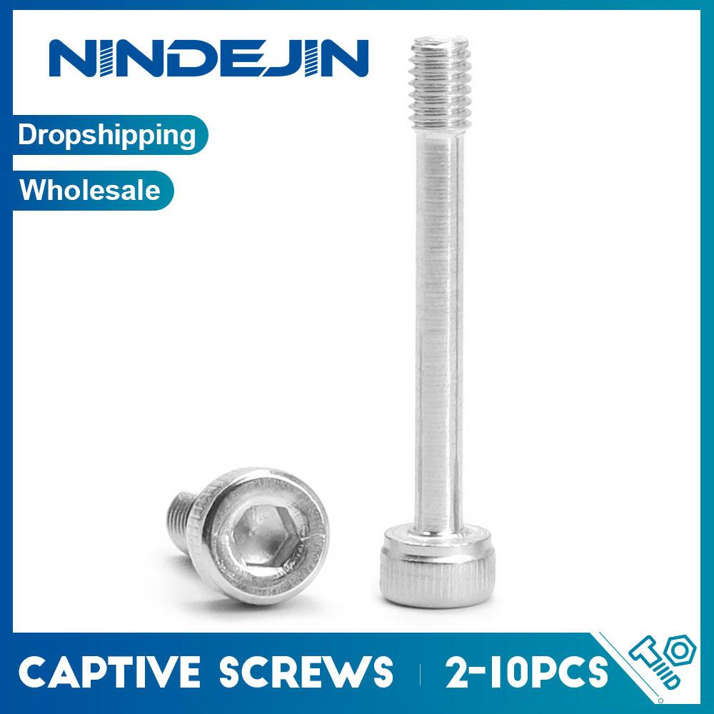 

2-10pcs M3 M4 M5 M6 M8 M10 Hex Socket Cap Head Captive Screws Stainless Steel Half Thread Reduced Shank Captive Panel Screws M3x6mm 10pcs