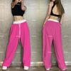 Women's Hiphop Jazz High-Waist Loose Dance Pants - Stylish Drapey Cuffed Ankle Joggers for Street Dance & Casual Wear