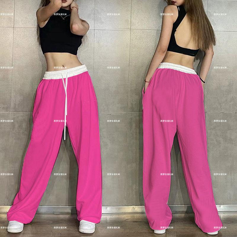 Women's Hiphop Jazz High-Waist Loose Dance Pants - Stylish Drapey Cuffed Ankle Joggers for Street Dance & Casual Wear
