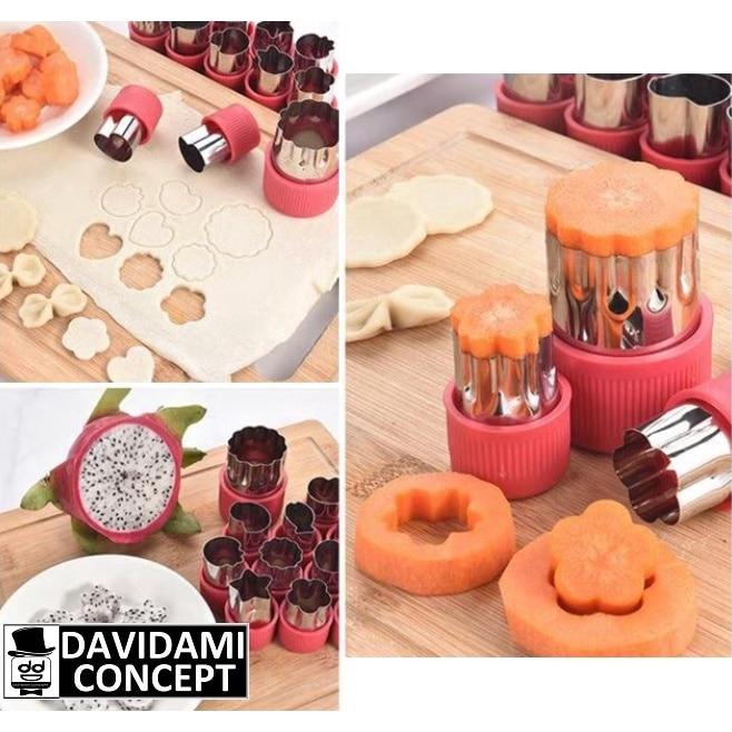 12-Piece Stainless Steel Cookie Cutters Set, Dough Fruit Vegetable Cutter, Ideal for Kids Meal Prep