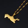 Anniyo Uzbekistan Map Pendant Necklaces Gold Color Jewelry Ozbekiston Patriotic Maps #214921