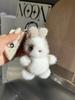 Cute Rabbit Real Mink Fur Key Chains Plush Bunny Toy Girls Schoolbag Charm Ornaments Women Car Keyrings Rearview Mirrors Pendant
