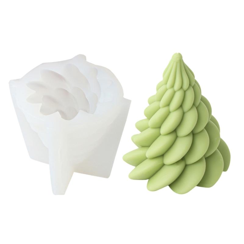 Flexible Silicone Mold Handmade Scented Candle Mould Geometric Christmas Tree Aromatherapys Mold Home Decorations
