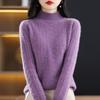 Half Turtleneck Knitted Sweater for Women Warm and Casual Pullover Solid-color Loose Sweater Autumn and Winter Top