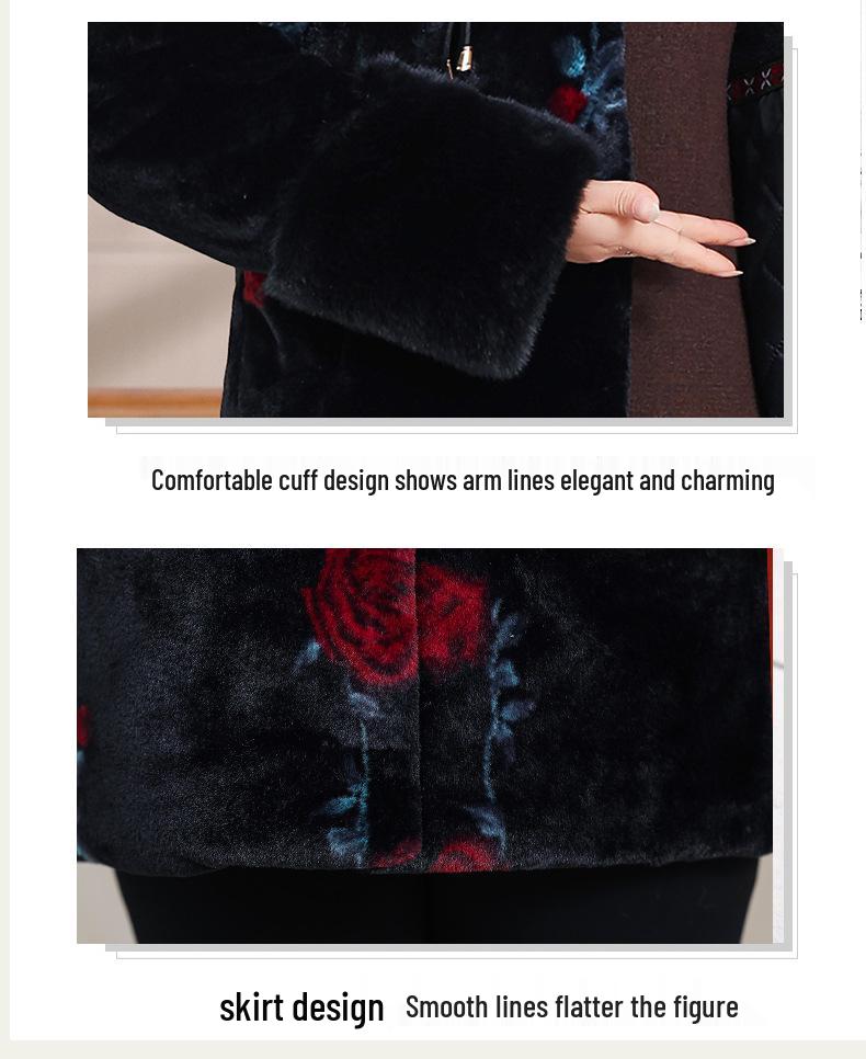 Grandma's Elegant Faux Mink Velvet Jacket 2025: Thickened Winter Wear for Middle-Aged and Elderly Women