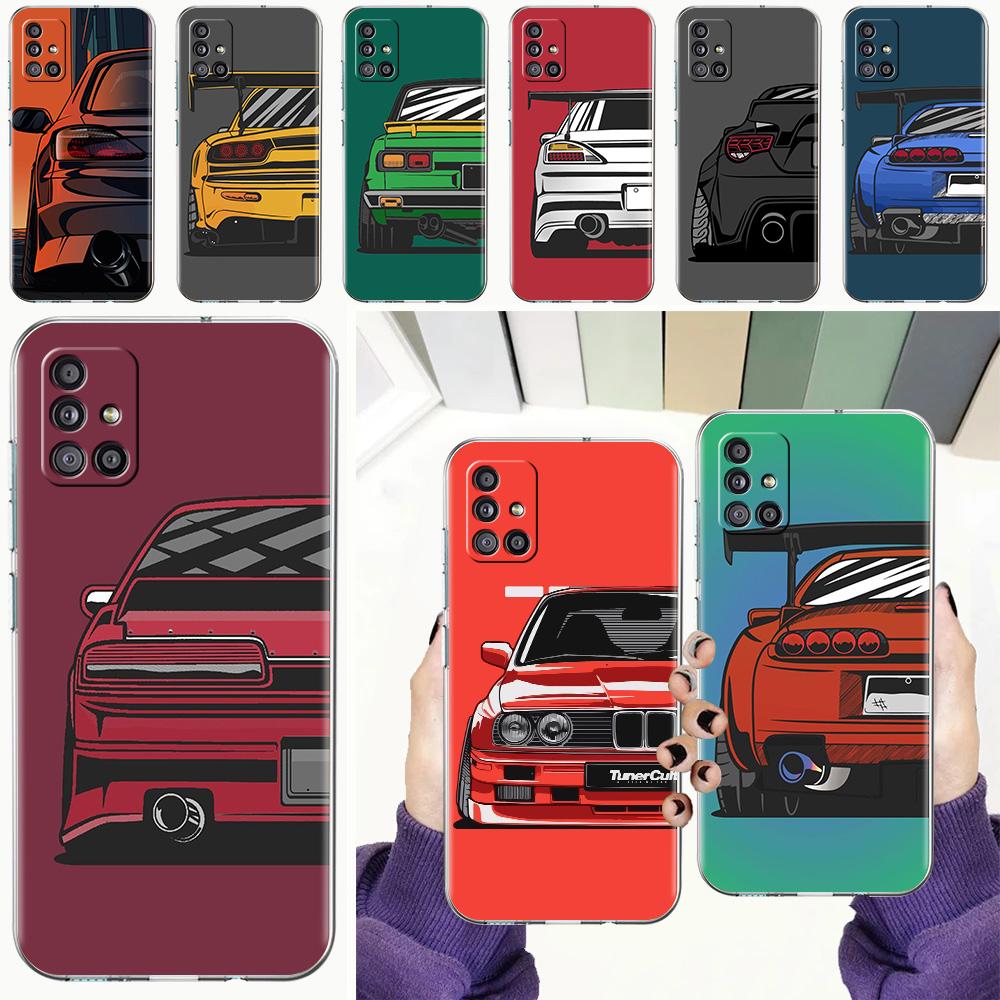 Case For Samsung A15 A13 A35 A55 A51 A71 A41 A31 A21S A05 A17 A23 A25 A33 A53 A73 5G A07 4G Cover Japan JDM Sports Cars Comic