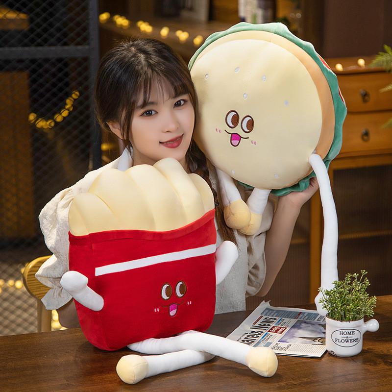 Fries Hamburg French Plush Toy Cartoon Gourmet Stuffed Doll Gift Decoration