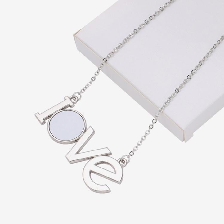 Sublimation Blank Photo Pendant Necklace Heat Transfer Bezels Pendant Jewelry