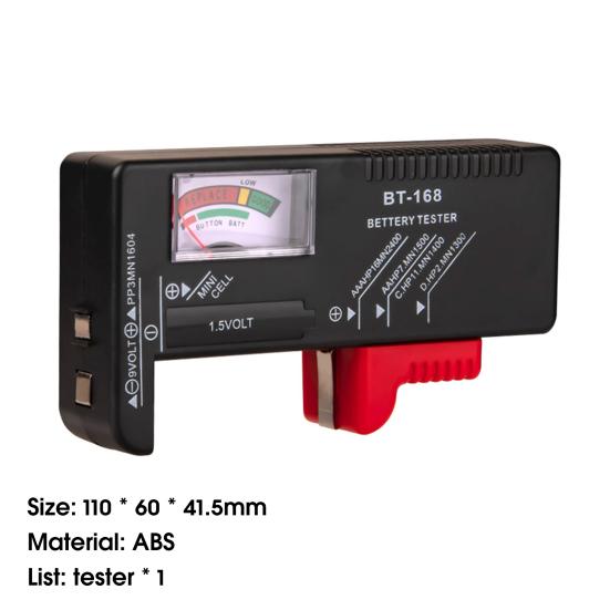 BT-168 Small Battery Tester Professional Simple Use No Battery Required High Precision Battery Checker for 1.5V 9V Button Cell Battery
