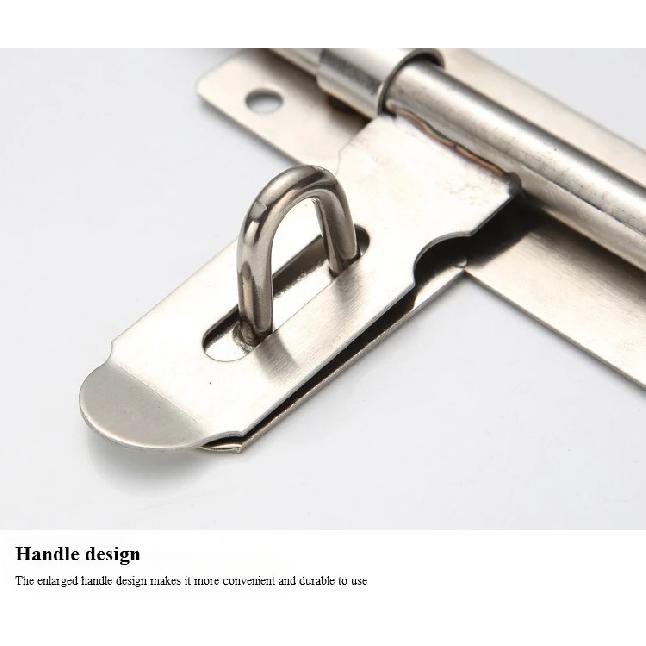 Thickened Stainless Steel Door Bolt Latch Security Door Bolt Latch Buckle Window Safety Lock Large Latch Home Decoration