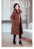 Women's XL-7X Down Cotton Long Jacket - Over-the-Knee Slimming Outerwear for Middle-Aged and Elderly