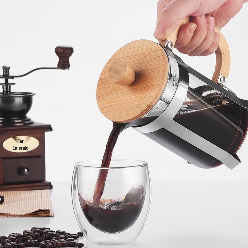 LISM Wooden Handle French Press Coffee & Tea Maker