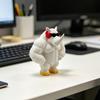 Funny Rhinoceros Desktop Statue 3D Printed Muscle Animal Figurine with Sunglasses And Headphones Novelty Cool Rhinoceros Ornament for Home Decor