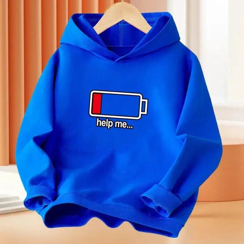 Neue Low Battery Help me Hoodies Bedruckte Unisex Damenmode Hip Hop Hoodie Kapuzenpullover Pullover Unisex Trainingsanzüge Kleidung
