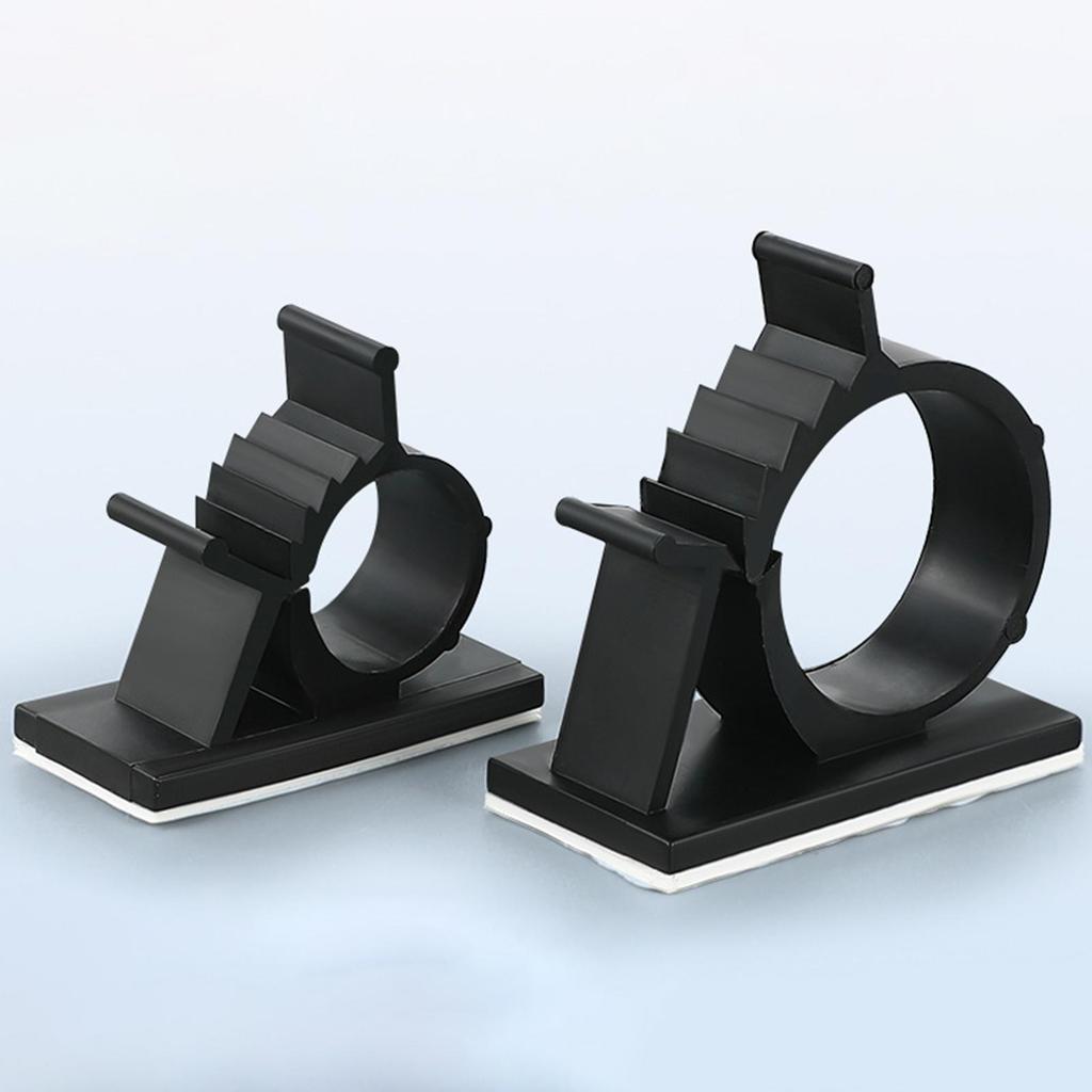 100 Pieces Cord Holder Organizer Punch Bases Mount for Home Office , Black, 13mm-16mm