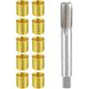 Outer Universal Spark Plug Thread Repair Tools Set with M12x1.25 Inner Thread Inser and M14x1.25 Tap/Engine Repair Tools/Durable/Gold Tone