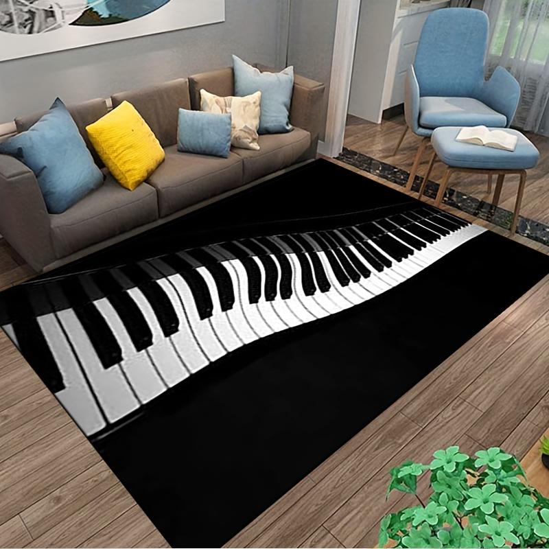 Modern Black and White Piano Keyboard Carpet for Home Decor Suitable for Use As an Anti-slip for Living Room Bedroom Sofas