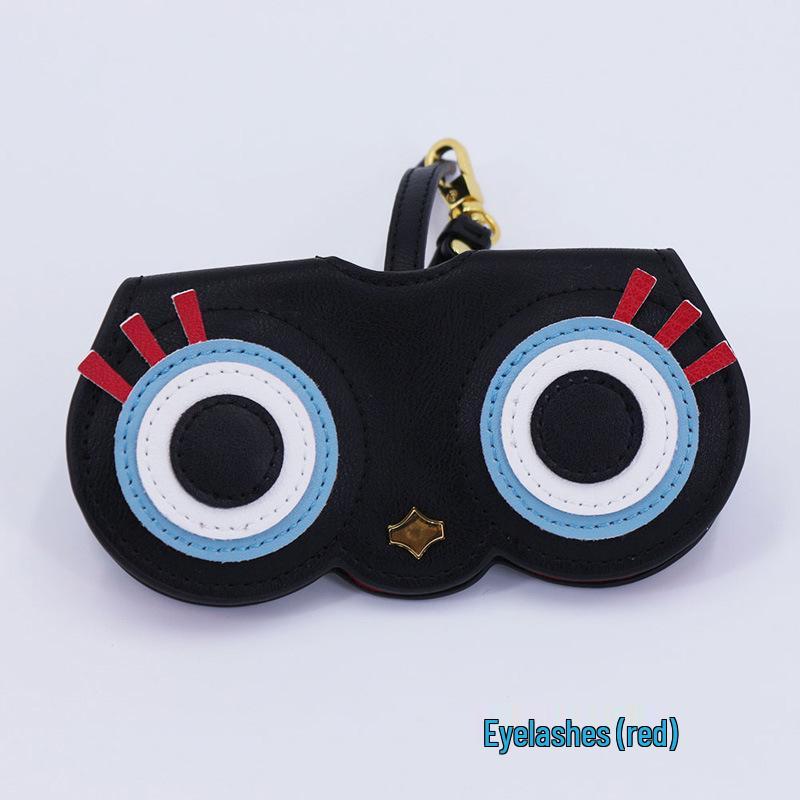 PU Leather Sunglasses Case with Hook Pendant - Trendy TikTok Style for On-the-Go