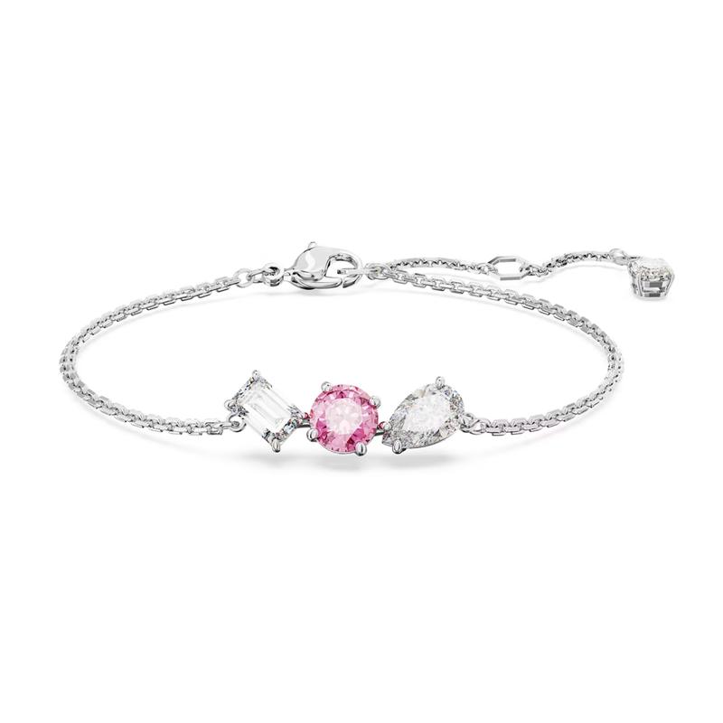 Swarovski Mesmera Series Mixed Cut Rhodium Plated Bracelet Women s Silver 5668361