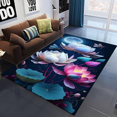 Lotus Flower Carpet for Living Room Home Decoration Sofa Table Big Area Rugs Bathroom Non-slip Floor Mats Bedroom Bedside Carpet