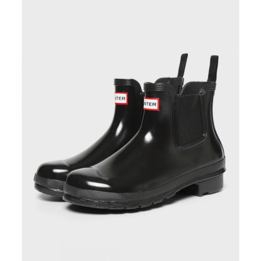 Hunter Original Gloss Chelsea Rain Boots Blk Wfs2078rgl Blk